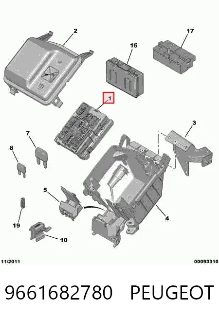 Unidade de dispositivos de segurança 9661682780 Peugeot/Citroen