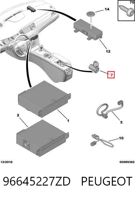 Concentrador USB 96645227ZD Peugeot/Citroen