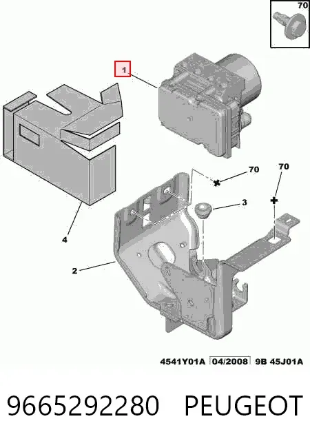 Unidade hidráulico de controlo ABS 9665292280 Peugeot/Citroen