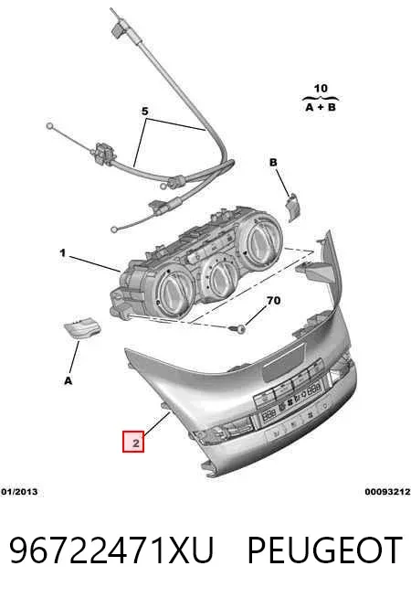 Unidade de controlo dos modos de aquecimento/condicionamento 96722471XU Peugeot/Citroen
