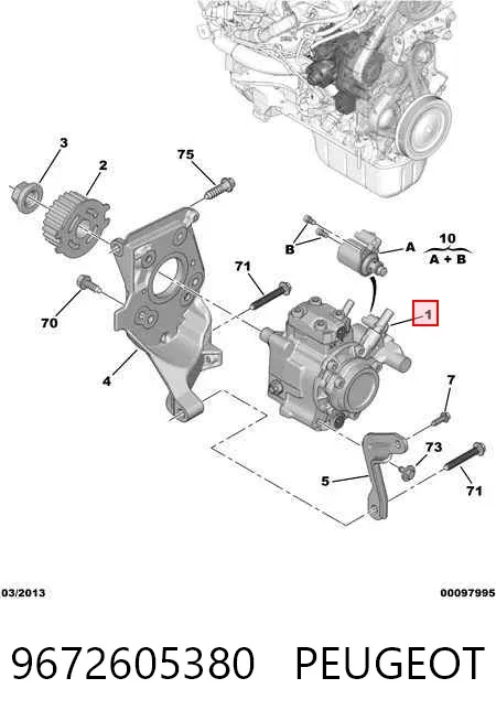Bomba de combustível de pressão alta 9672605380 Peugeot/Citroen