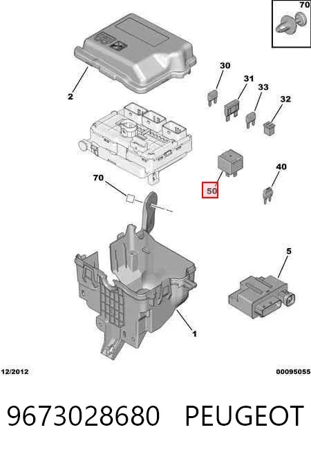 Relê de ventilador 9673028680 Peugeot/Citroen