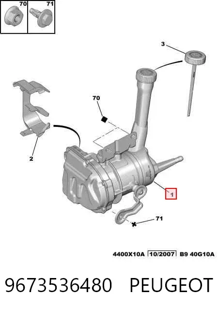 Bomba da Direção hidrâulica assistida 9673536480 Peugeot/Citroen