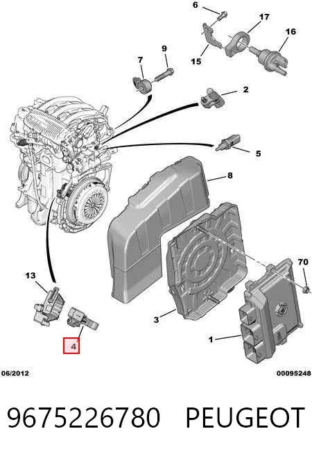 Sensor de posição (de revoluções) de cambota 9675226780 Peugeot/Citroen