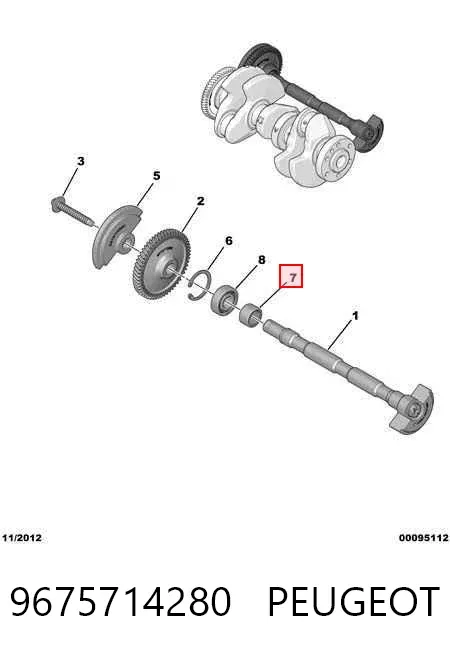 Coxim de transmissão (suporte da caixa de mudança) 9675714280 Peugeot/Citroen