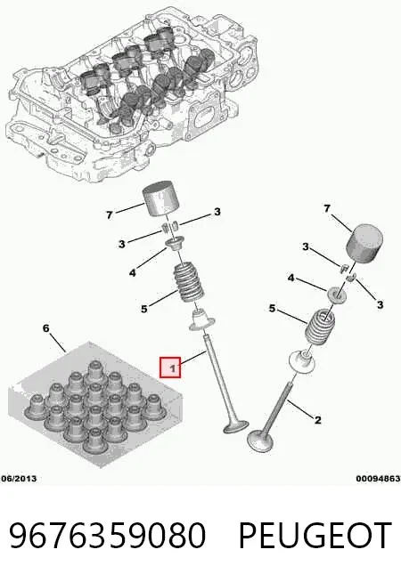 Válvula de admissão 9676359080 Peugeot/Citroen