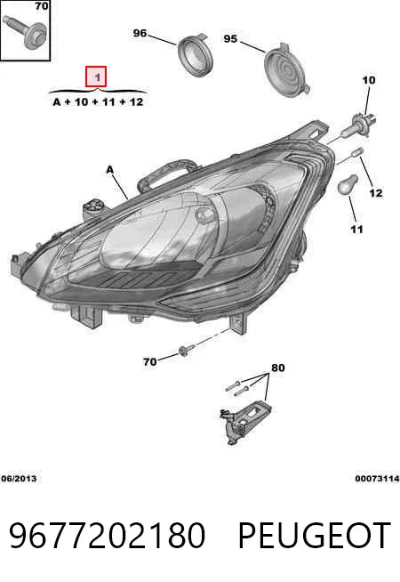 Luz direita 9677202180 Peugeot/Citroen