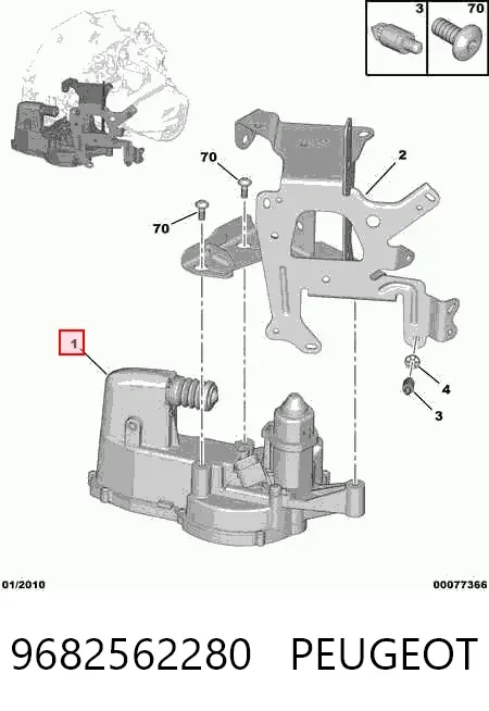 Cilindro de trabalho de embraiagem 9682562280 Peugeot/Citroen