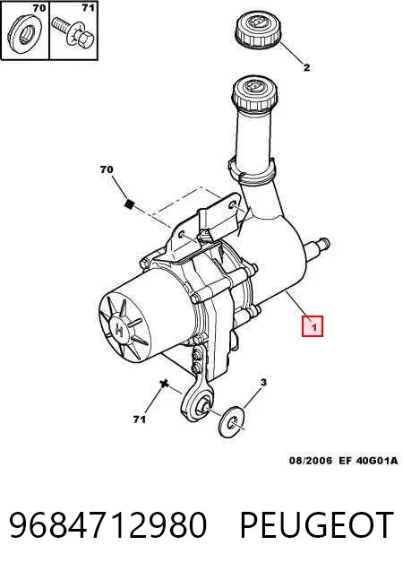 Bomba da Direção hidrâulica assistida 9684712980 Peugeot/Citroen