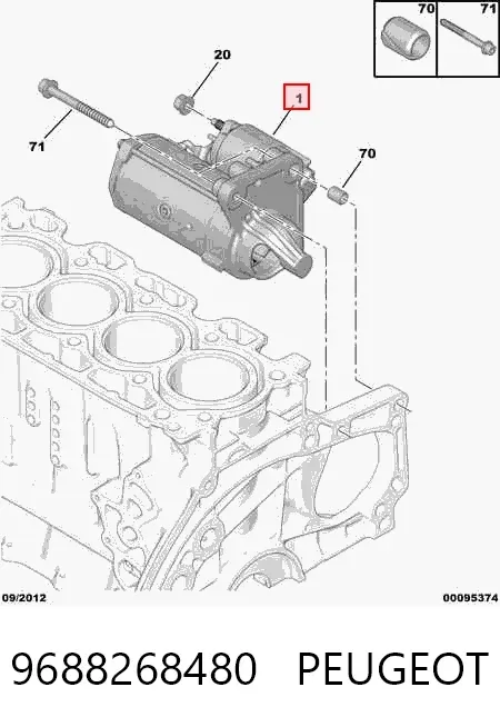 Motor de arranco 9688268480 Peugeot/Citroen