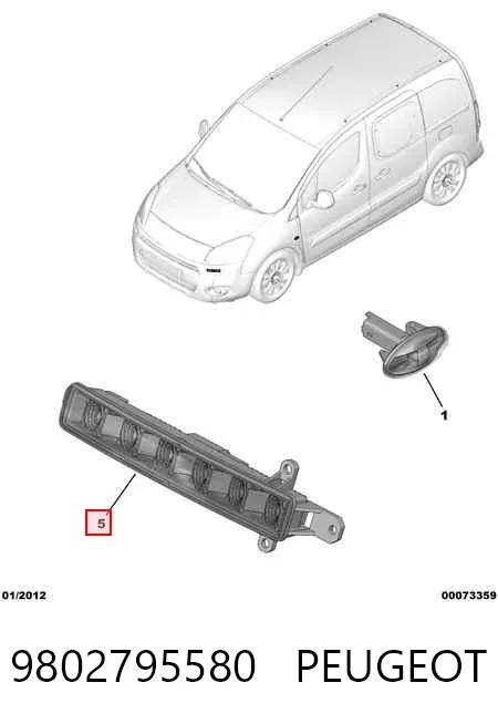 Luzes máximas 9802795580 Peugeot/Citroen