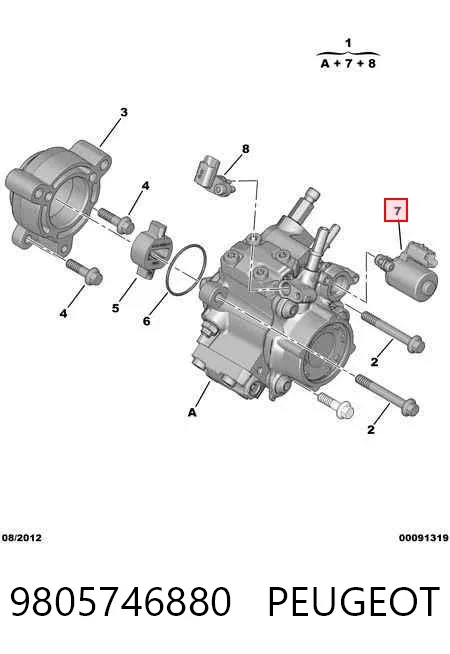 Válvula de regulação de pressão (válvula de redução da Bomba de Combustível de Pressão Alta) Common-Rail-System 9805746880 Peugeot/Citroen