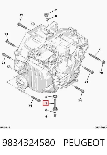 Sonda (indicador) do nível de óleo na Caixa Automática de Mudança 9834324580 Peugeot/Citroen