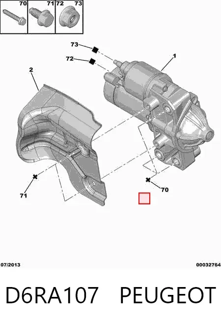 Motor de arranco D6RA107 Peugeot/Citroen