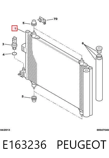 Radiador de aparelho de ar condicionado E163236 Peugeot/Citroen