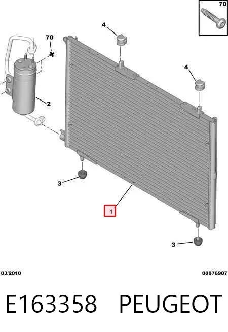 Radiador de aparelho de ar condicionado E163358 Peugeot/Citroen