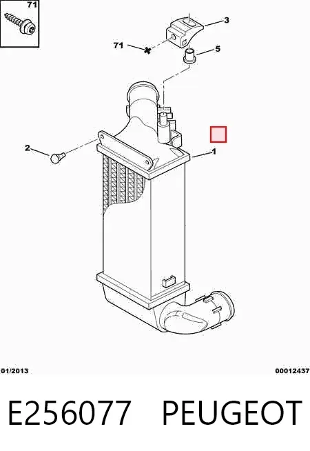 Radiador de intercooler E256077 Peugeot/Citroen