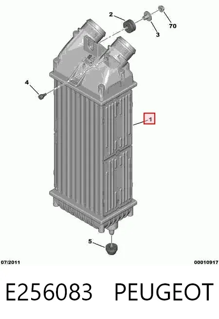 Radiador de intercooler E256083 Peugeot/Citroen