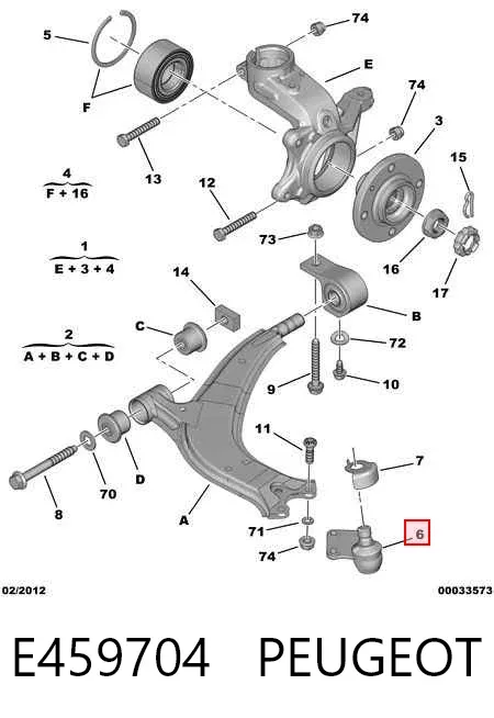 Suporte de esfera inferior Geely CK I
