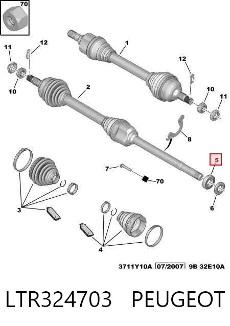 Rolamento suspenso da junta universal LTR324703 Peugeot/Citroen