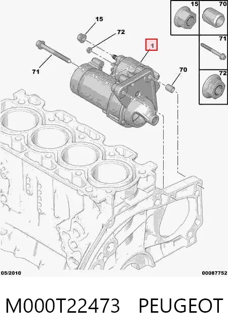 Motor de arranco M000T22473 Peugeot/Citroen