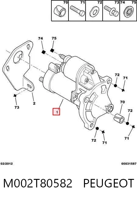 Motor de arranco M002T80582 Peugeot/Citroen