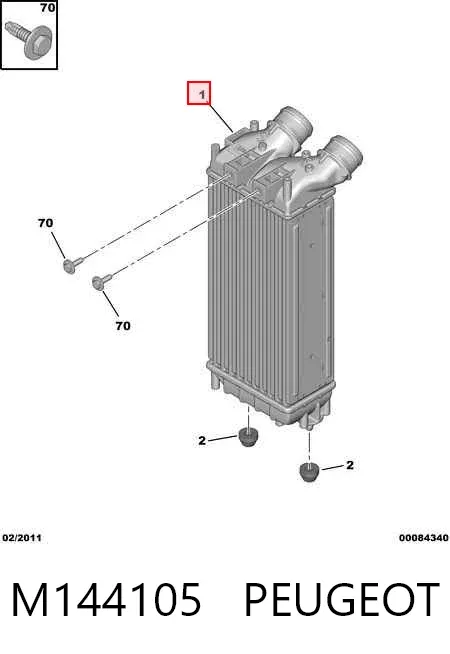 Radiador de intercooler M144105 Peugeot/Citroen
