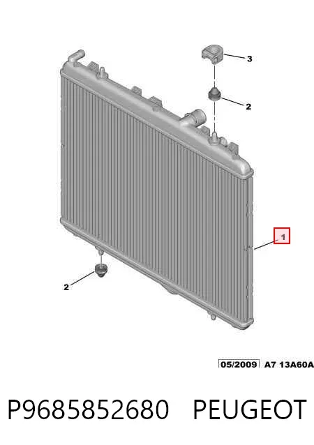 Radiador de esfriamento de motor P9685852680 Peugeot/Citroen