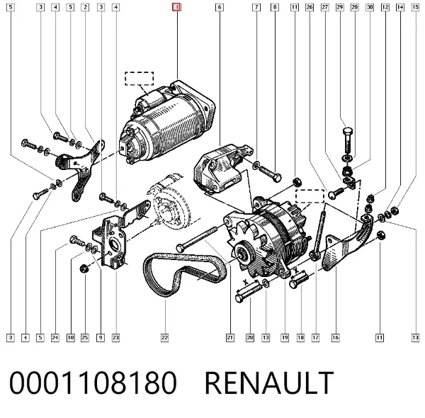 Motor de arranco 0001108180 Renault (RVI)