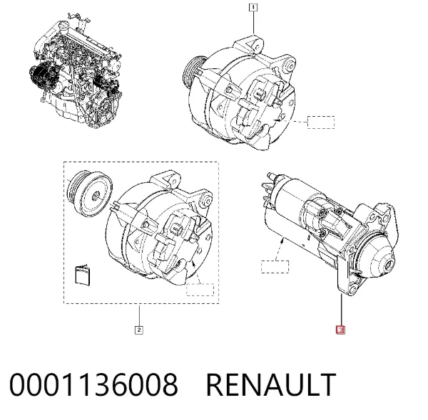 Motor de arranco 0001136008 Renault (RVI)