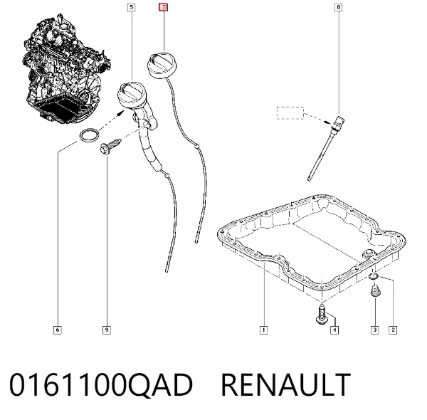 Sonda (indicador) do nível de óleo no motor 0161100QAD Renault (RVI)