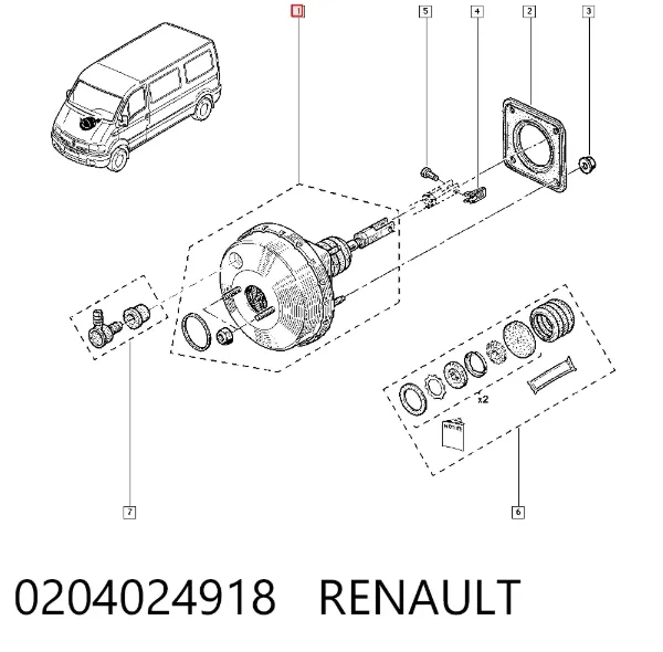 Reforçador dos freios a vácuo 8200189405 Opel