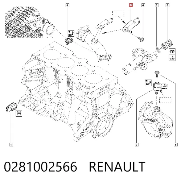 Sensor de pressão de supercompressão 0281002566 Renault (RVI)