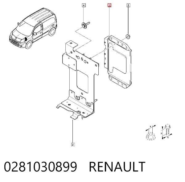Módulo de direção (Centralina eletrônica) de motor 0281030899 Renault (RVI)