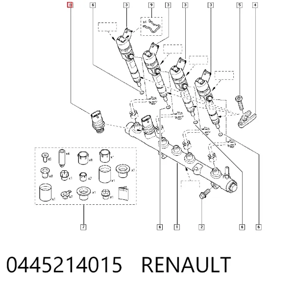 Sensor de pressão de combustível 0445214015 Renault (RVI)