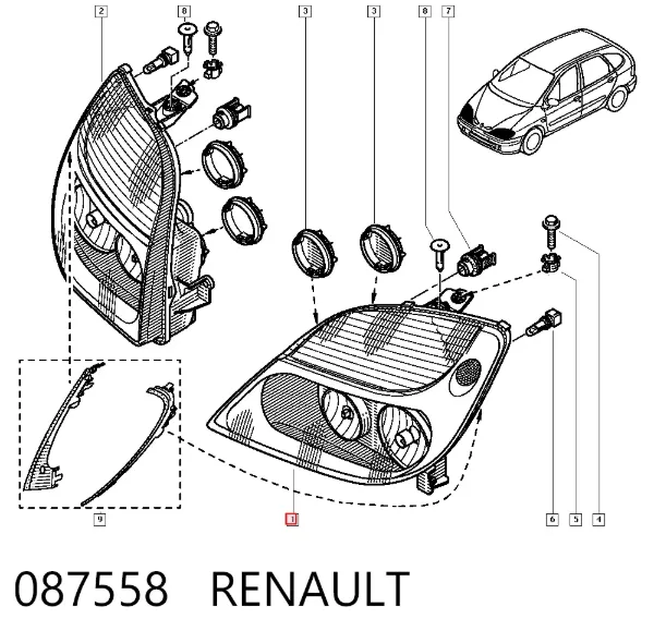 Luz esquerda 087558 Renault (RVI)