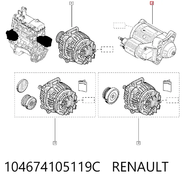Motor de arranco 104674105119C Renault (RVI)
