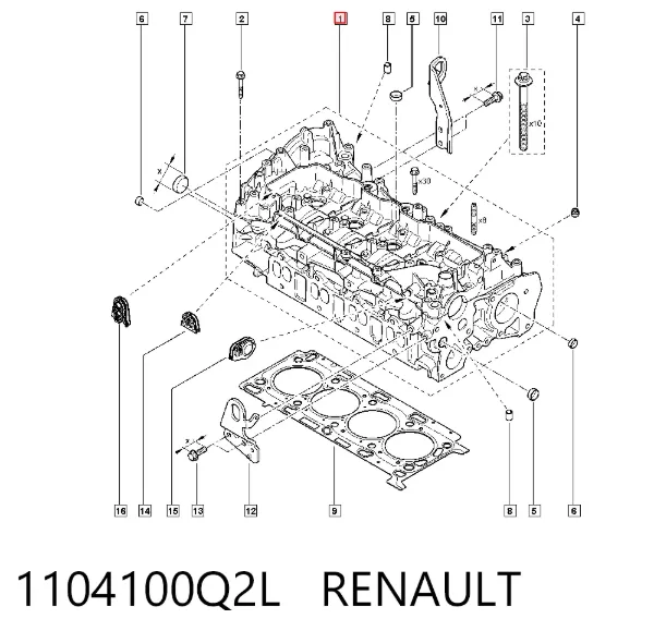 Cabeça de motor (CBC) 1104100Q2L Renault (RVI)