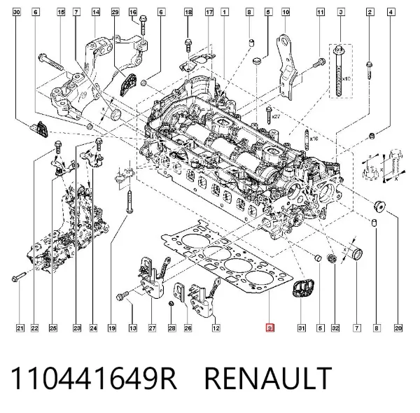 Vedante de cabeça de motor (CBC) 110441649R Renault (RVI)