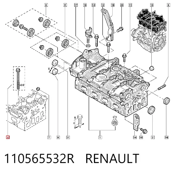 Parafuso de cabeça de motor (CBC) 110565532R Renault (RVI)