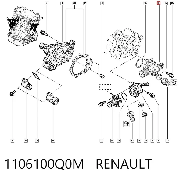 Termostato 1106100Q0M Renault (RVI)