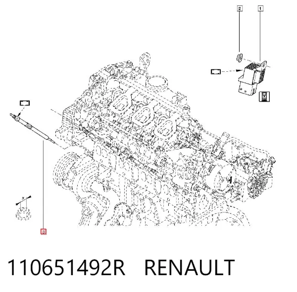 Vela de incandescência 110651492R Renault (RVI)