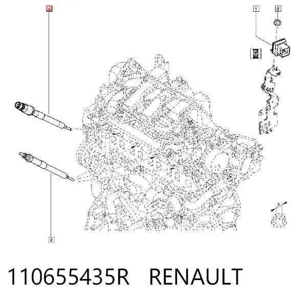 Vela de incandescência 110655435R Renault (RVI)