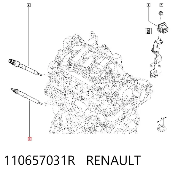 Vela de incandescência 110657031R Renault (RVI)
