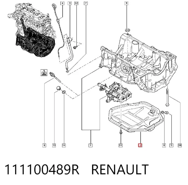 Panela de óleo de cárter do motor 111100489R Renault (RVI)