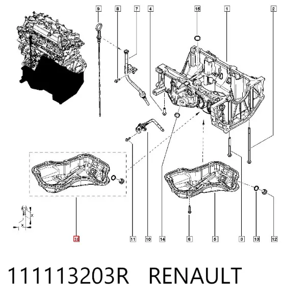 Panela de óleo de cárter do motor 111113203R Renault (RVI)