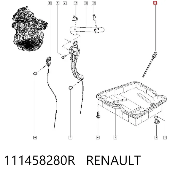 Sensor do nível de óleo de motor 111458280R Renault (RVI)