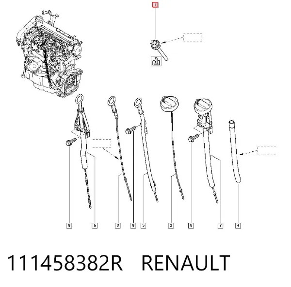 Sonda (indicador) do nível de óleo no motor 111458382R Renault (RVI)