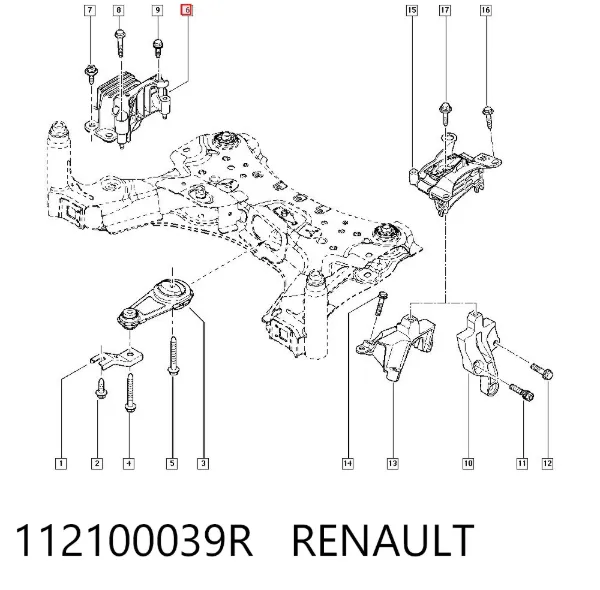 Coxim (suporte) direito de motor 112100039R Renault (RVI)