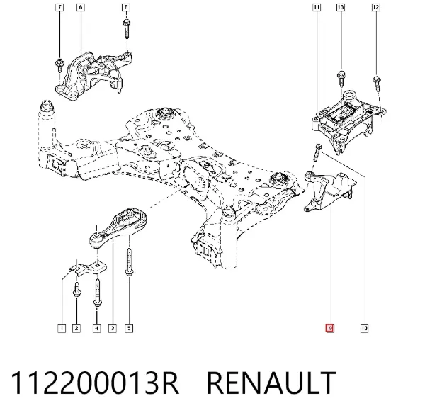 Coxim (suporte) esquerdo de motor 112200013R Renault (RVI)